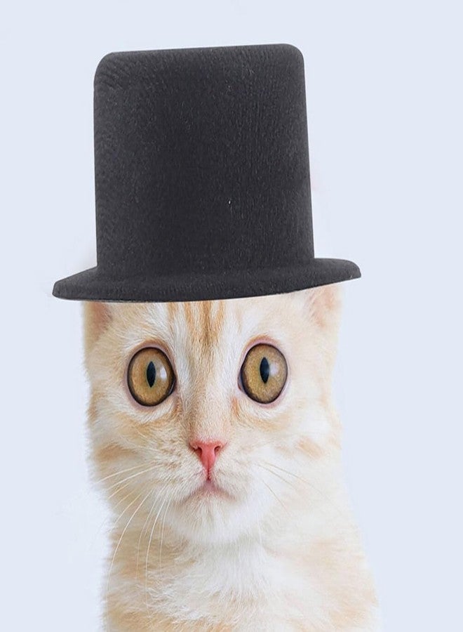 JOINPAYA 4pcs Mini Top Hats for Crafts: Pet Cat Costume Top Hat Christmas Snowman Doll Cap Kitten Puppy Pet Formal Accessories 3.54X3.54X1.77Inch - Image 2